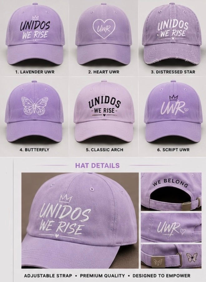 UNIDOS WE RISE HAT - LAVENDER UWR
WE BELONG. WE BUILD. WE RISE.